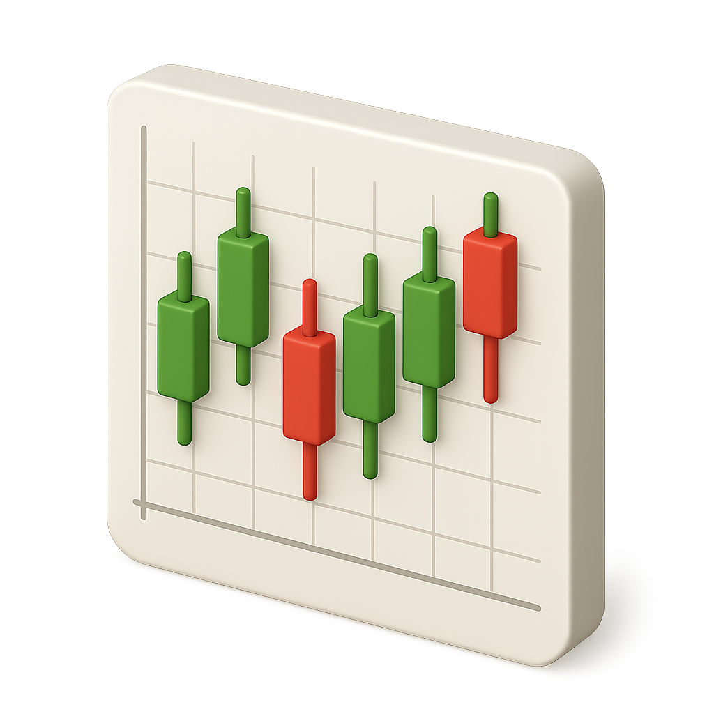 3D candlestick chart illustration
