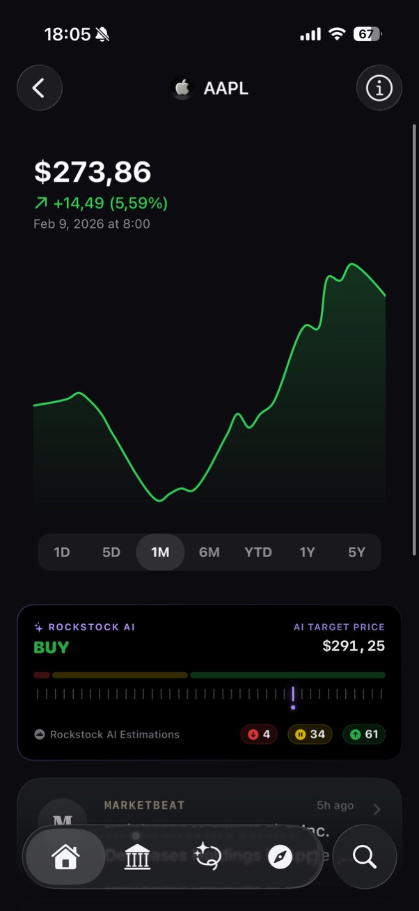 Rockstock app screen